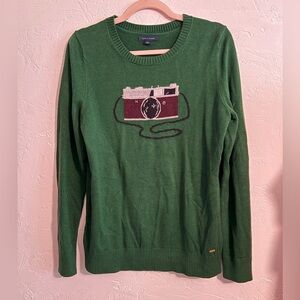 Tommy Hilfiger Green Camera Graphic Crewneck Sweater Large